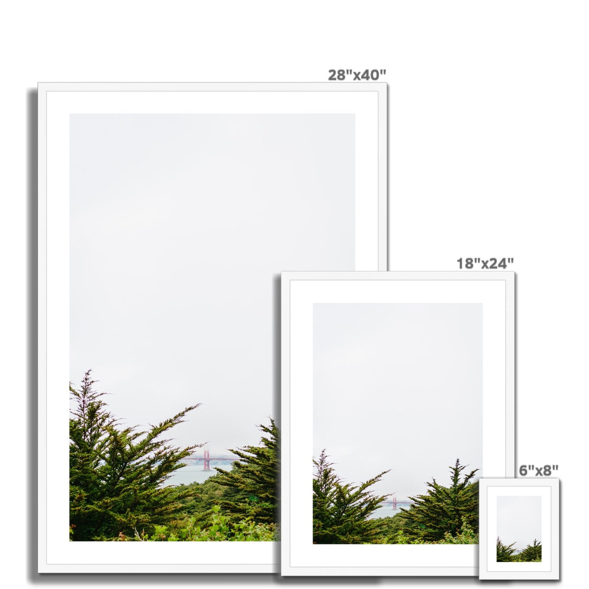 GOLDEN GATE BRIDGE IN FOG Framed & Mounted Print