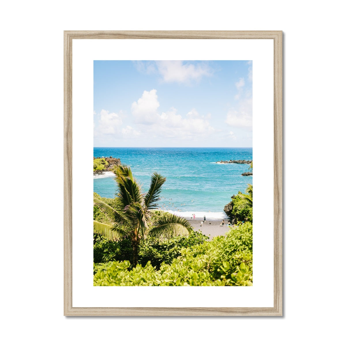 BLACK BEACH II Framed & Mounted Print