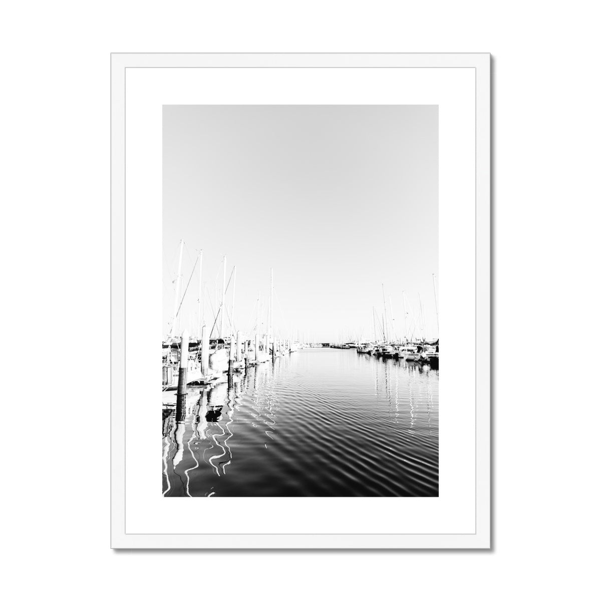 SANTA BARBARA MARINA II BW Framed & Mounted Print