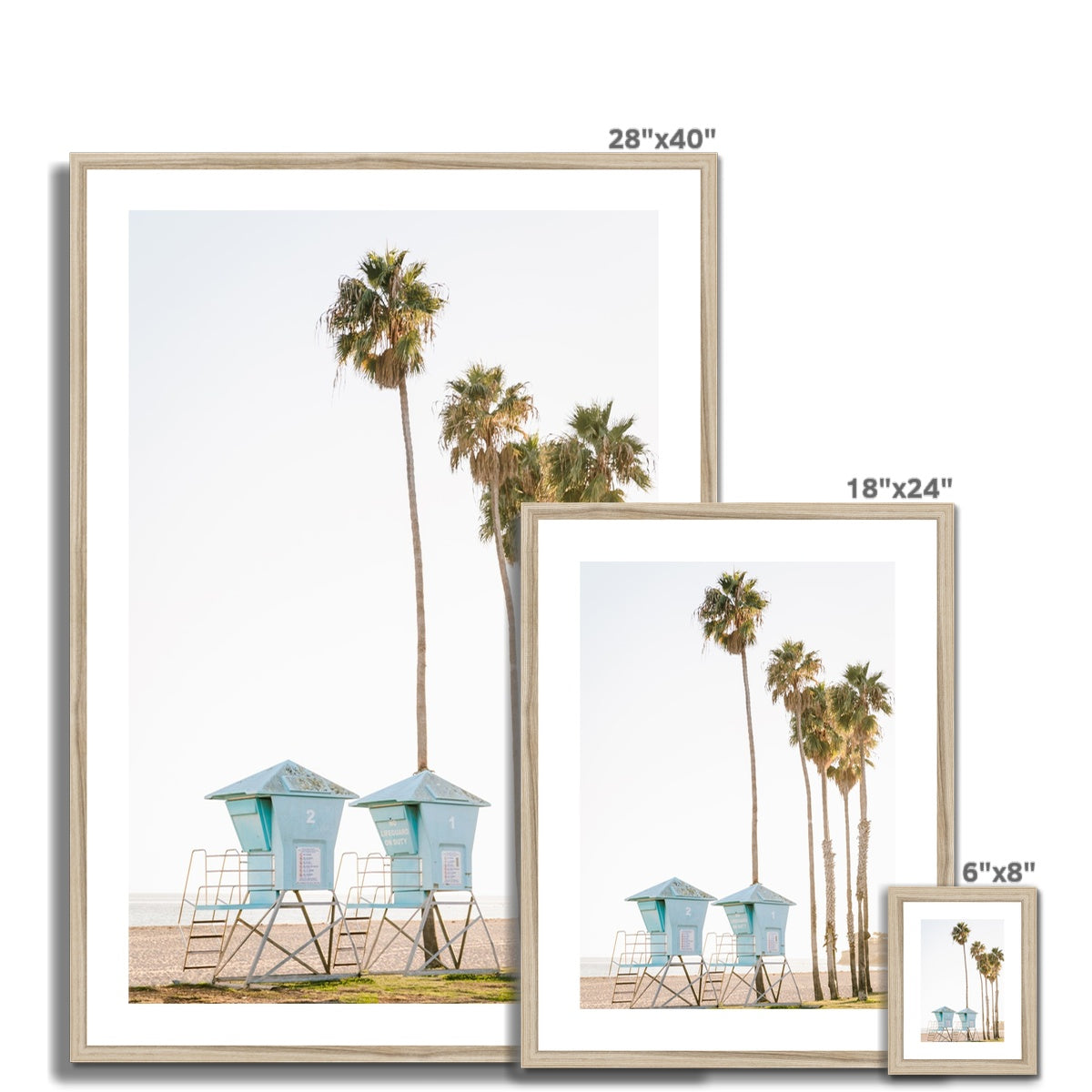 LIFEGUARD TOWERS Framed & Mounted Print