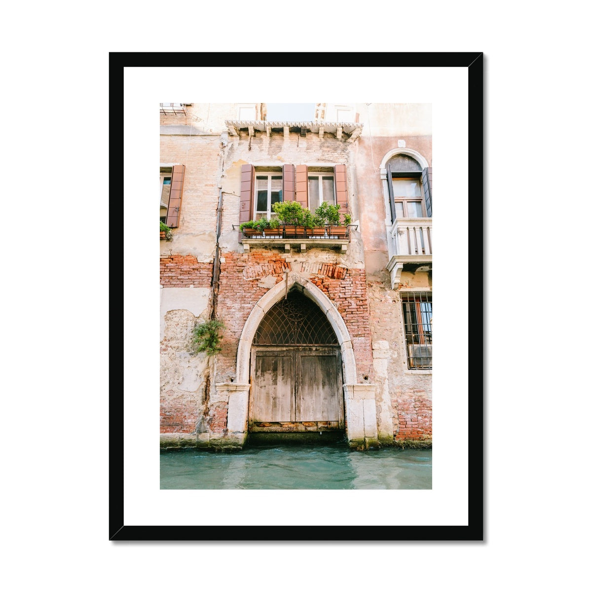 VENICE BOAT GARAGE Framed & Mounted Print