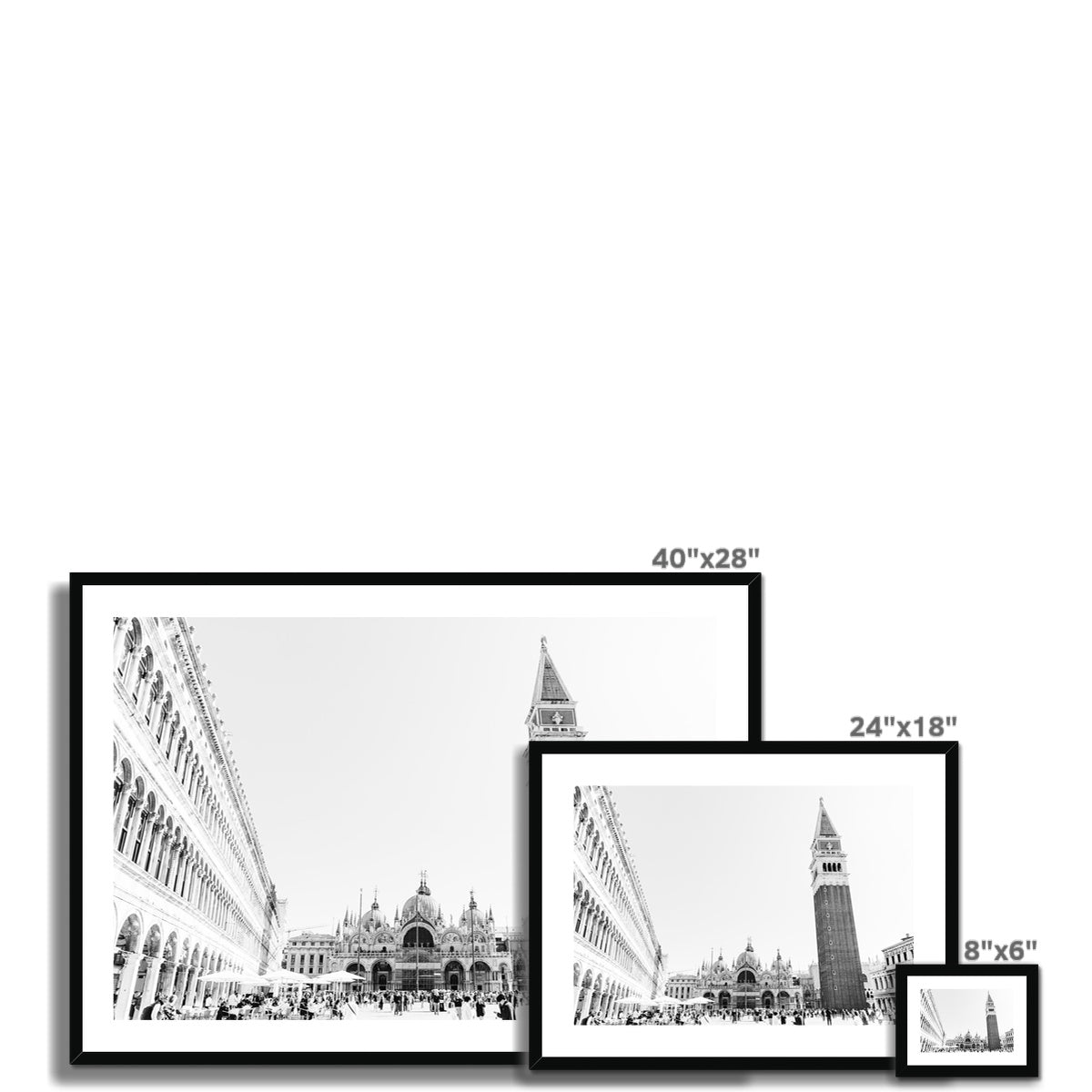 SAINT MARK'S SQUARE BW Framed & Mounted Print
