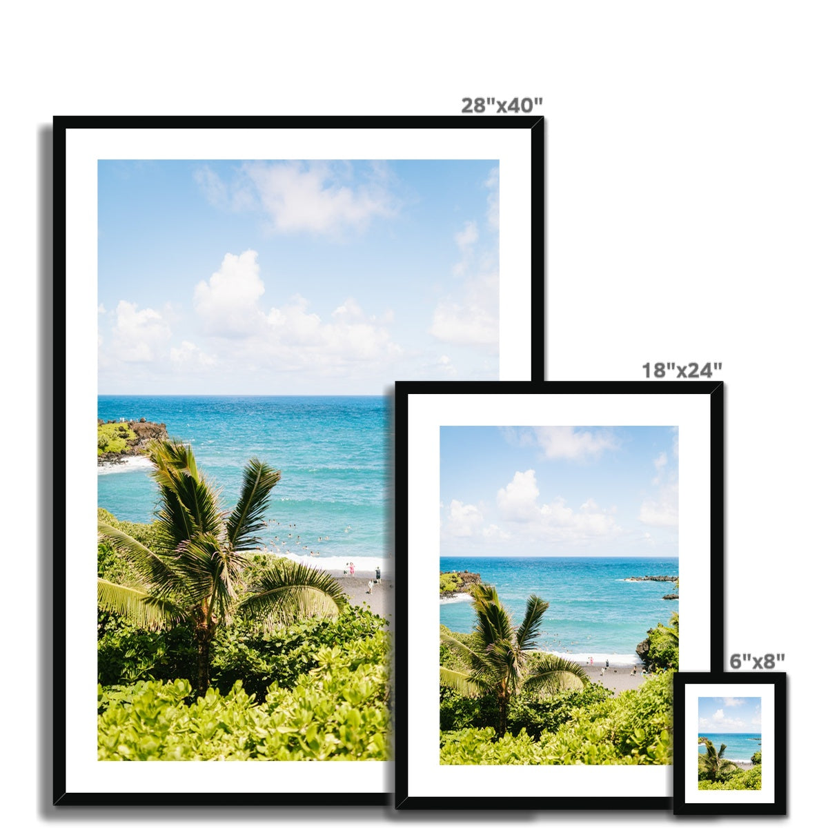 BLACK BEACH II Framed & Mounted Print