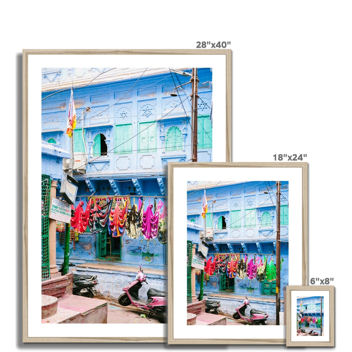 HANGING SARIS Framed & Mounted Print