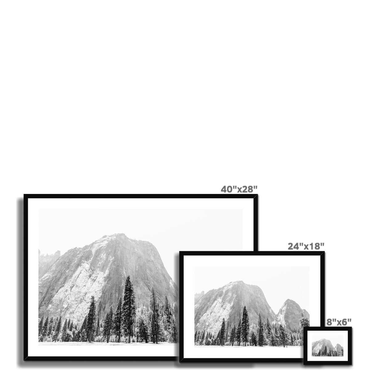 YOSEMITE BW Framed & Mounted Print