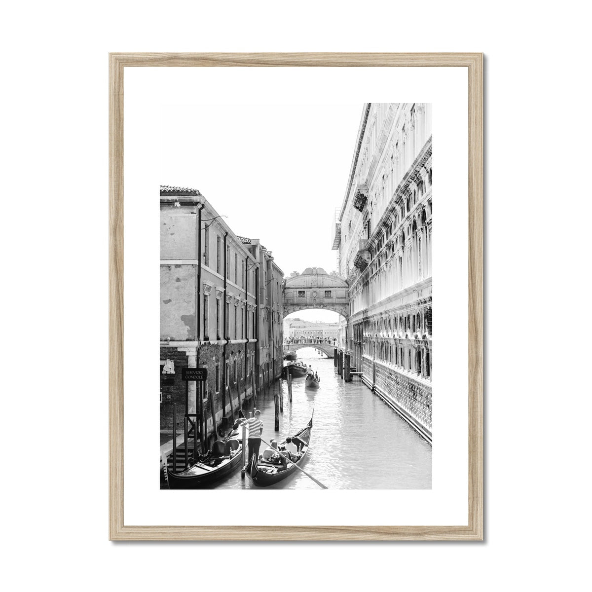 BRIDGE OF SIGHS II BW Framed & Mounted Print