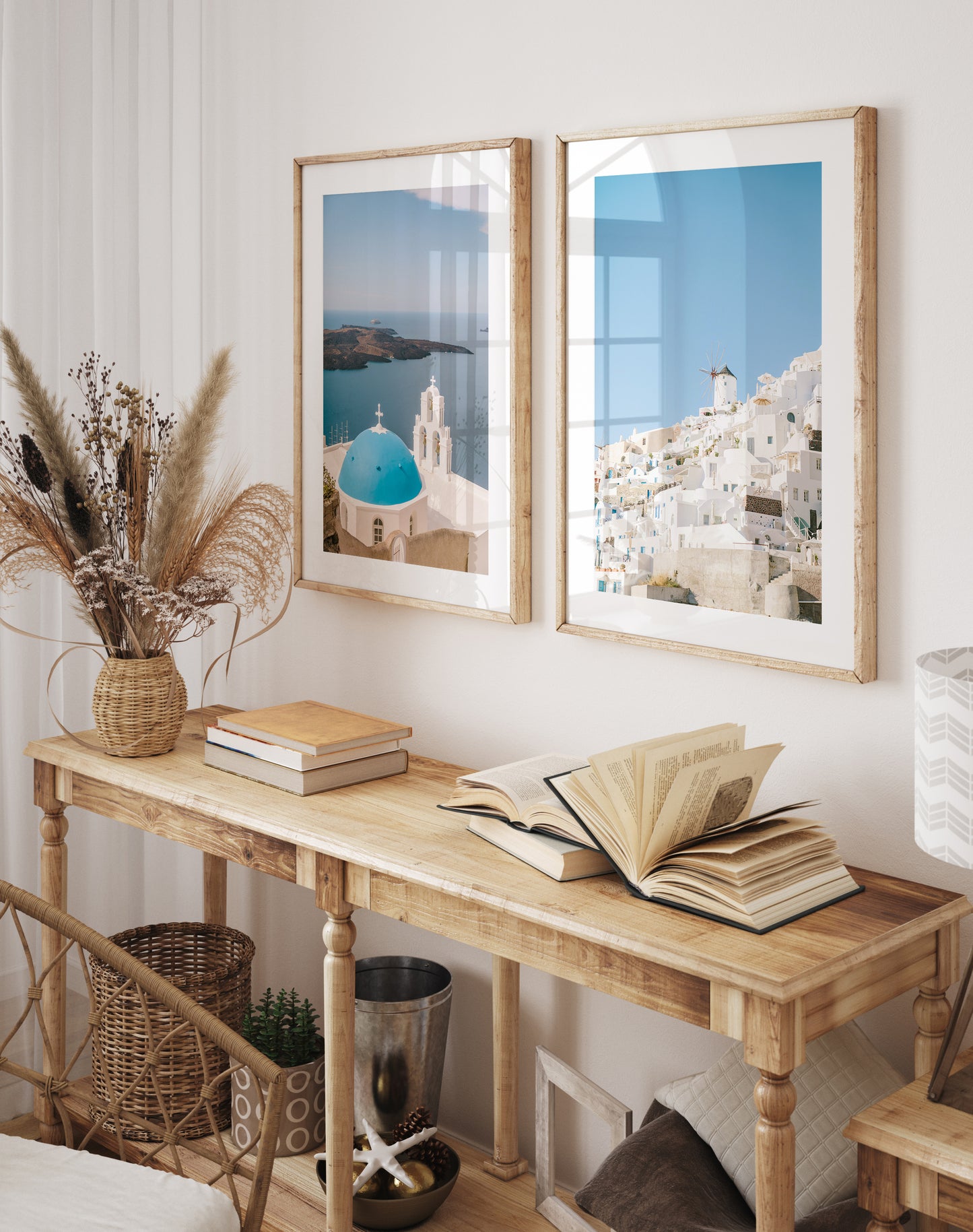 THREE BELLS SANTORINI Framed & Mounted Print