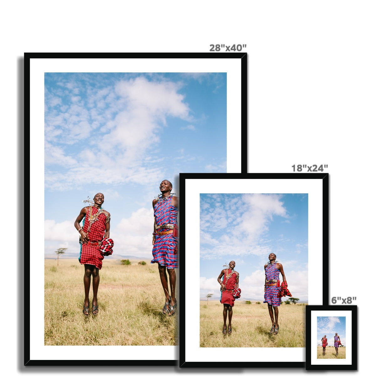MAASAI WARRIORS Framed & Mounted Print
