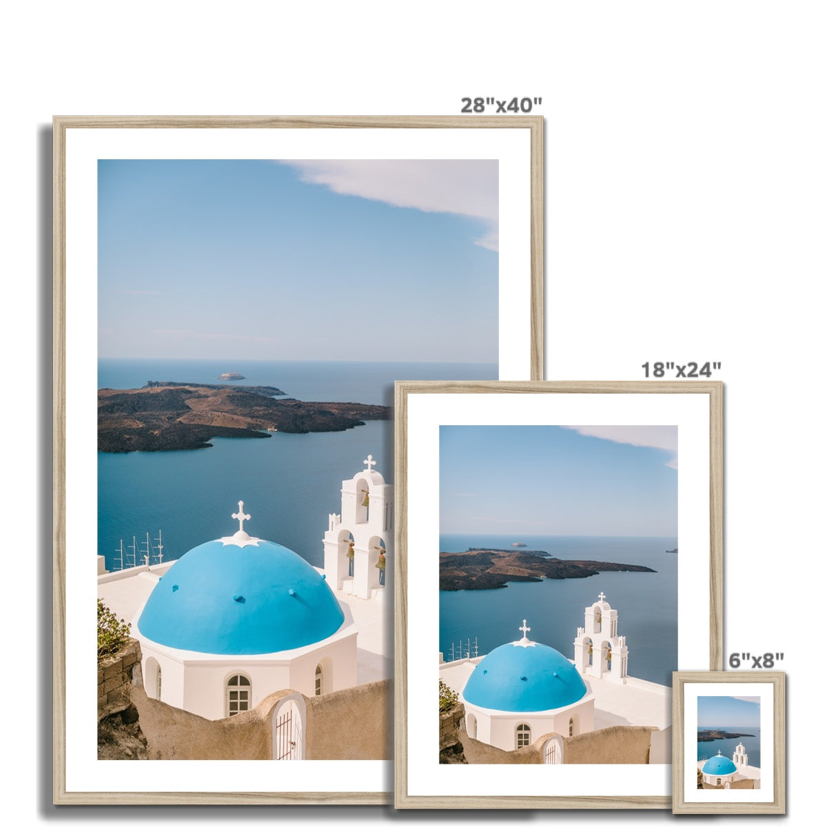 THREE BELLS SANTORINI Framed & Mounted Print