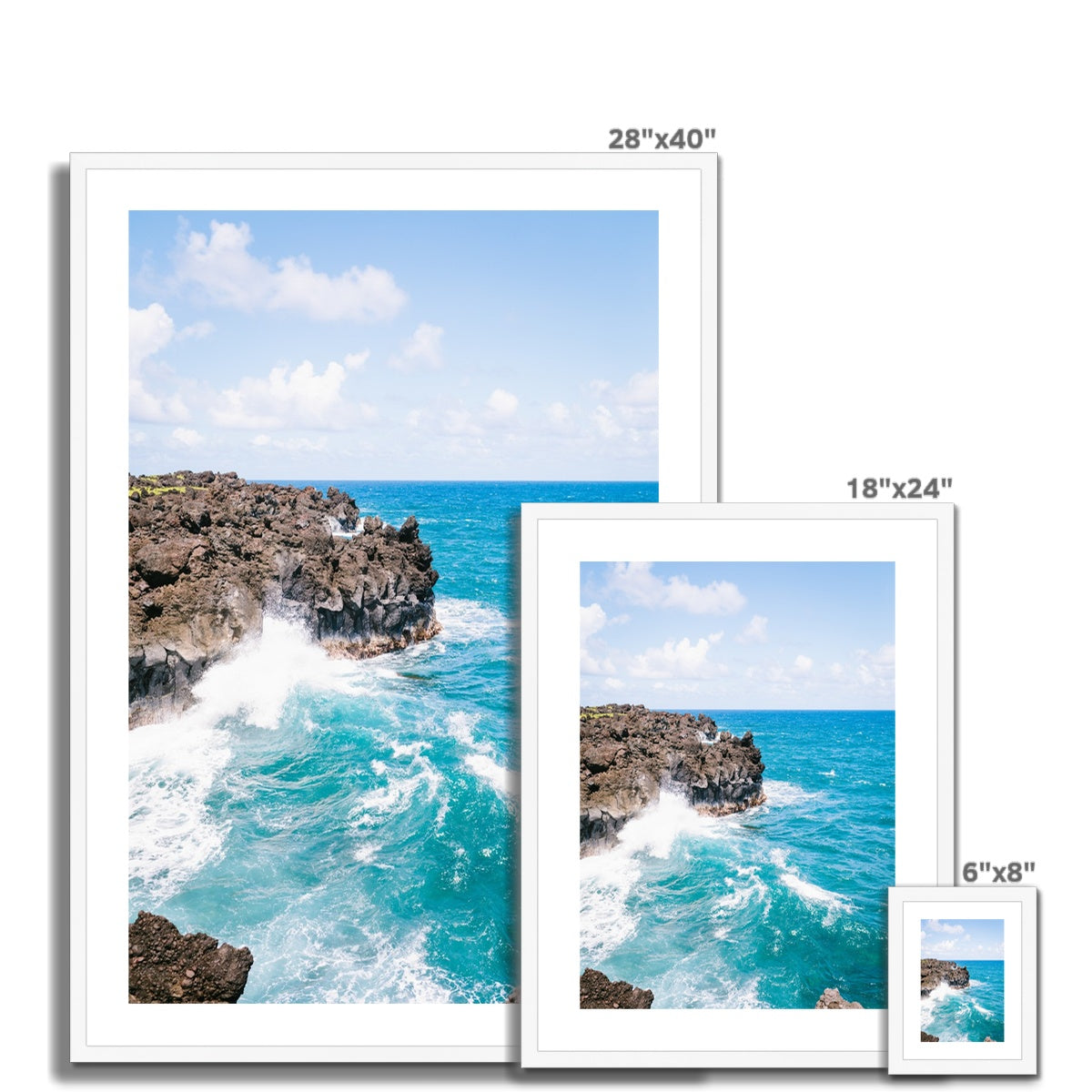 CRASHING WAVES Framed & Mounted Print