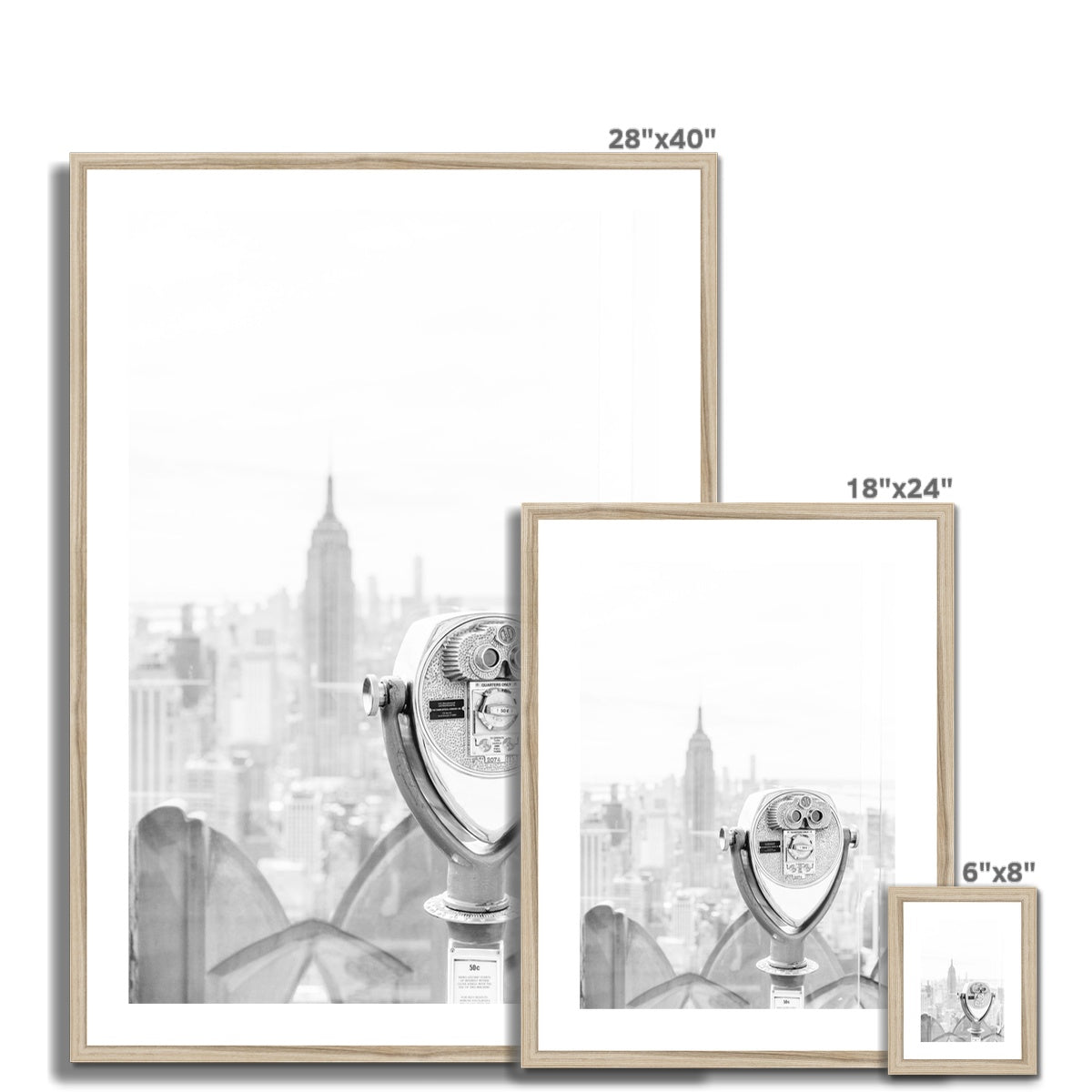 SIGHTSEEING NY BW Framed & Mounted Print