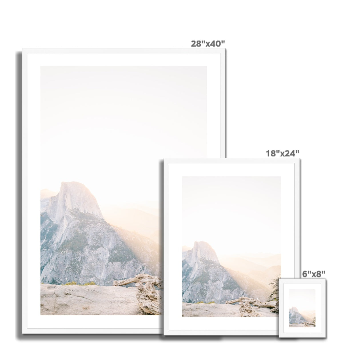 HALF DOME SUNRISE Framed & Mounted Print