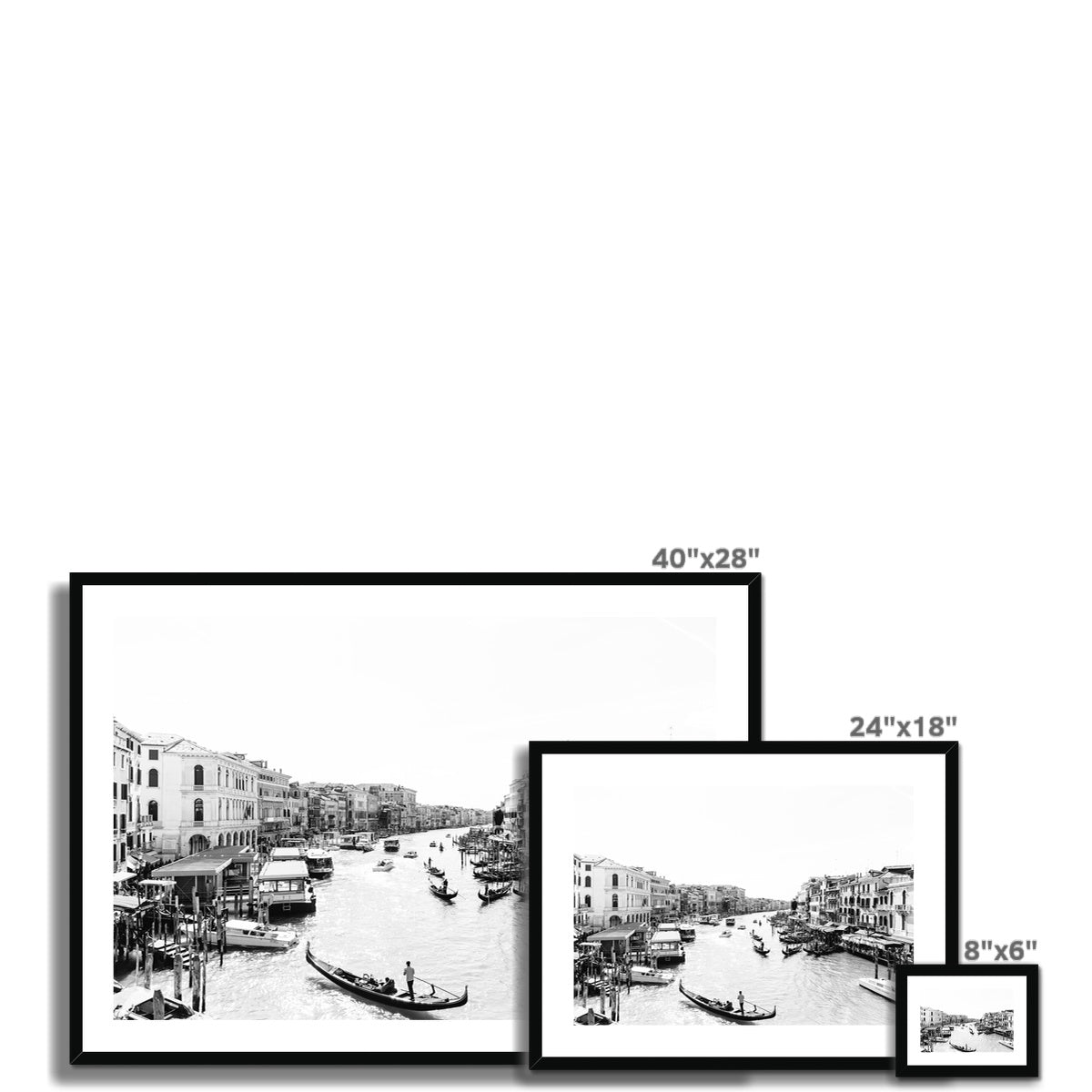 GRAND CANAL BW Framed & Mounted Print