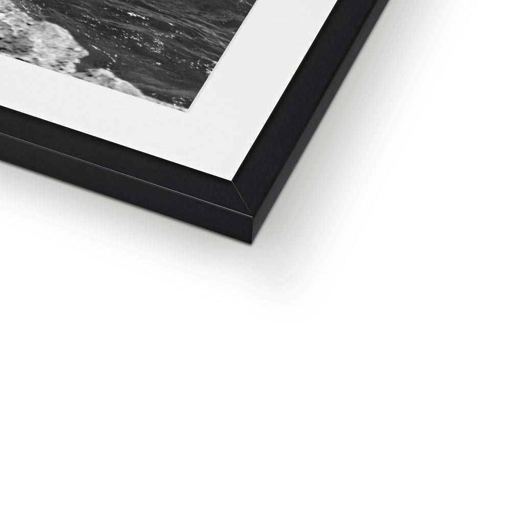 CRASHING WAVES BW Framed & Mounted Print