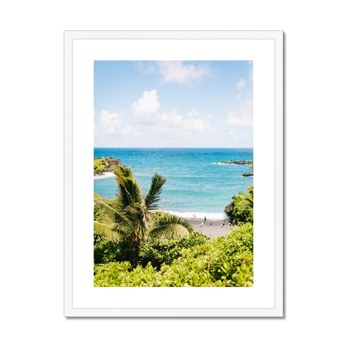 BLACK BEACH II Framed & Mounted Print