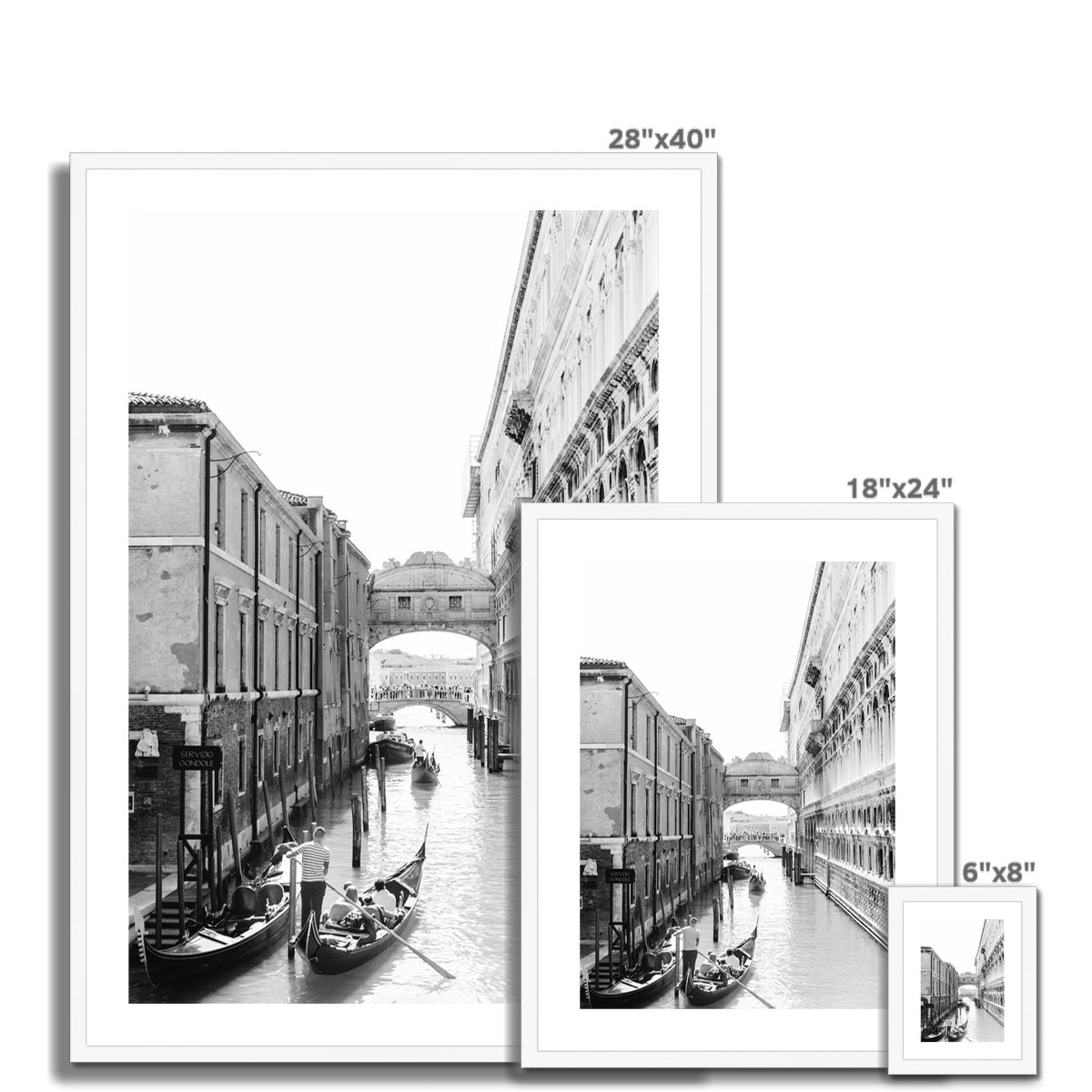 BRIDGE OF SIGHS II BW Framed & Mounted Print