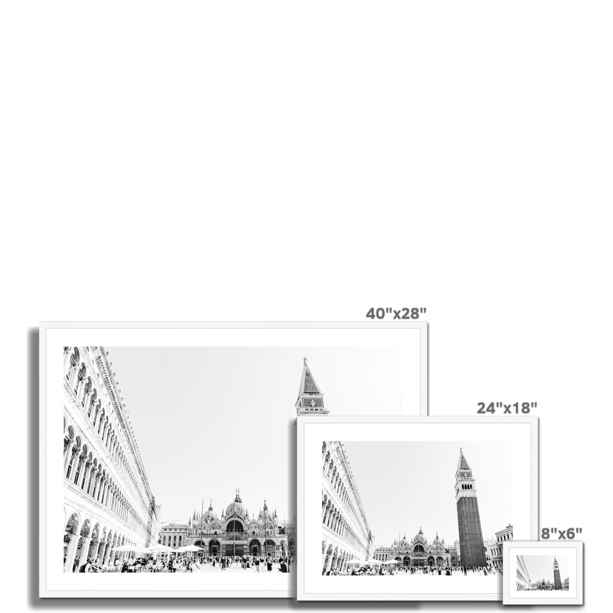 SAINT MARK'S SQUARE BW Framed & Mounted Print