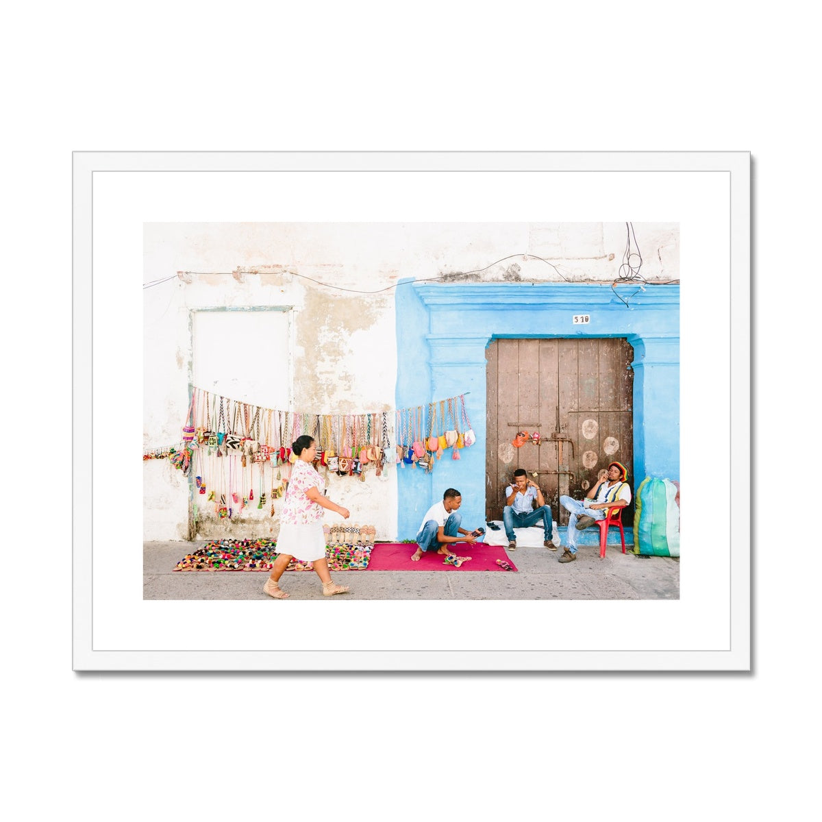 CARTAGENA STREET MARKET Framed & Mounted Print
