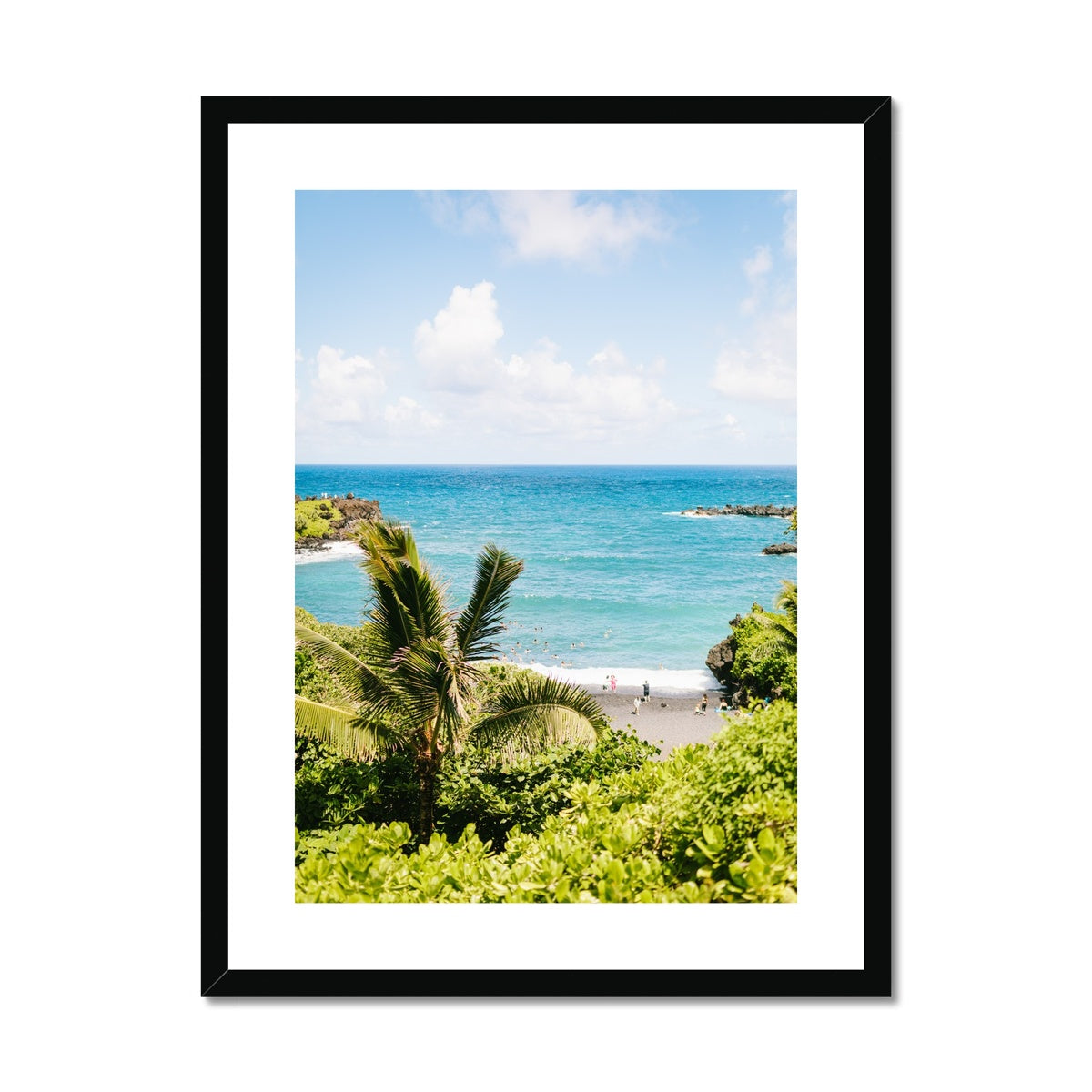 BLACK BEACH II Framed & Mounted Print