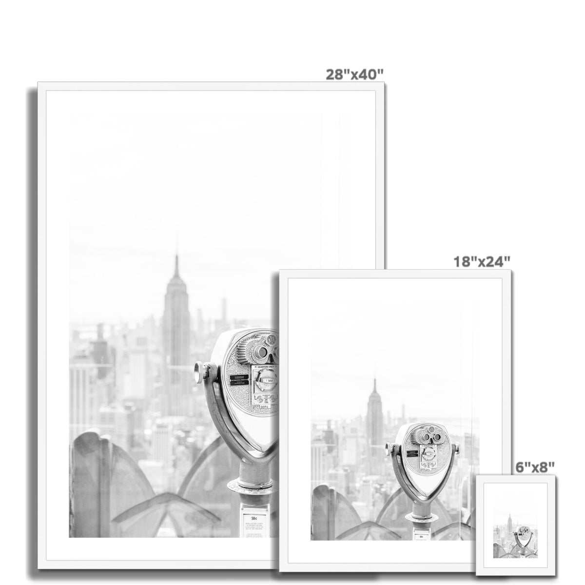 SIGHTSEEING NY BW Framed & Mounted Print