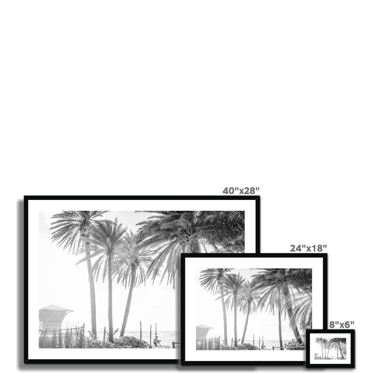 SURF WATCH BW Framed & Mounted Print