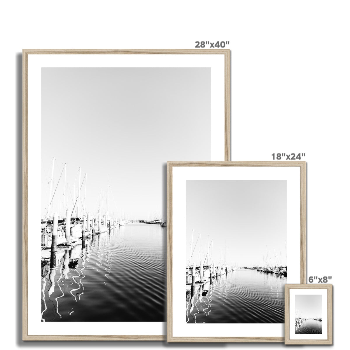 SANTA BARBARA MARINA II BW Framed & Mounted Print