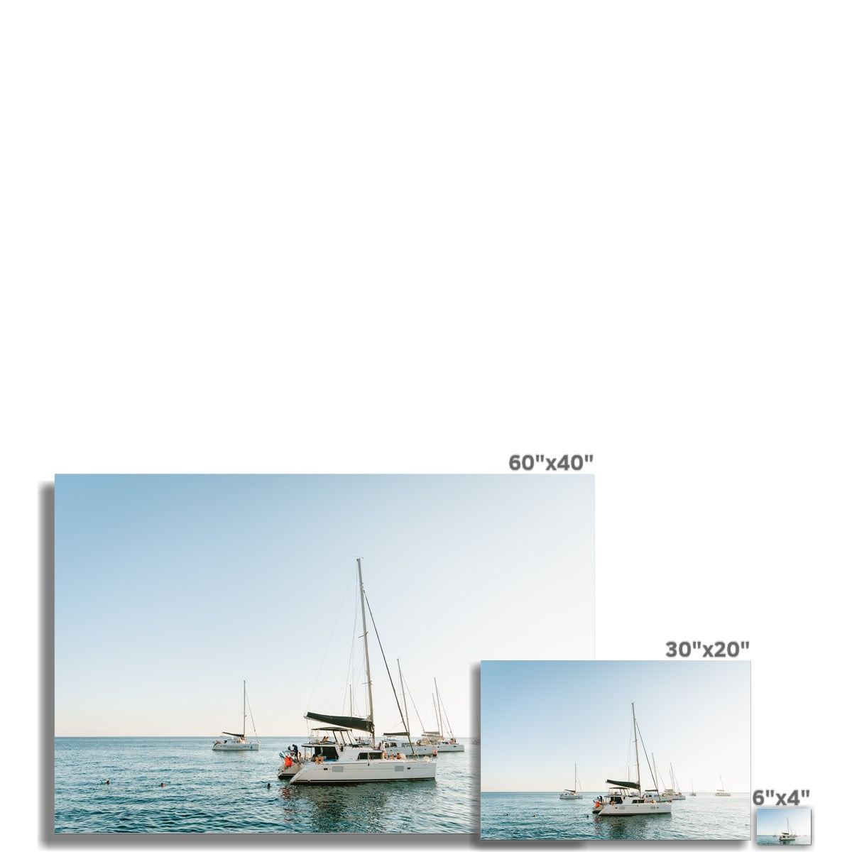 SANTORINI CATAMARAN Fine Art Print