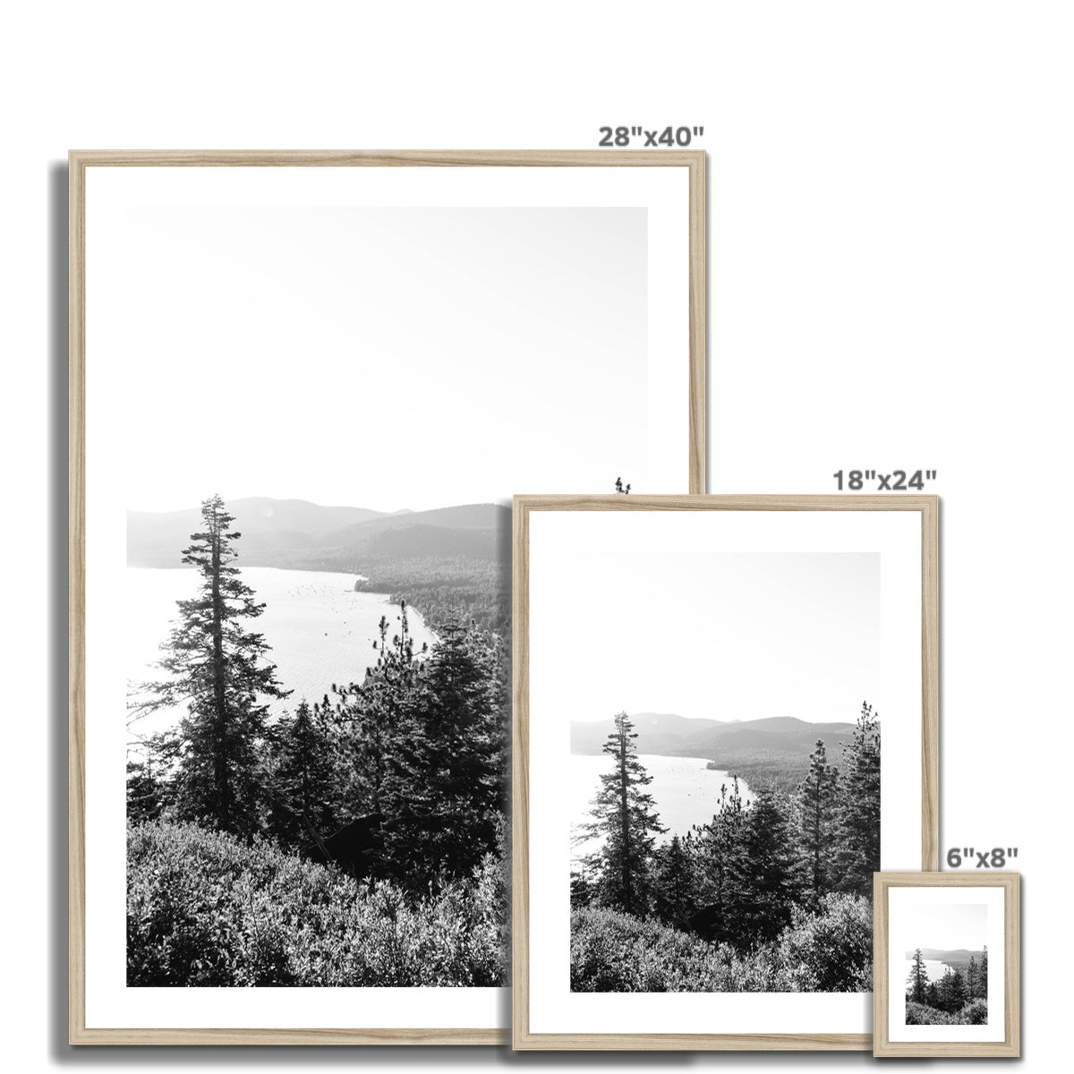 LAKE TAHOE BW Framed & Mounted Print