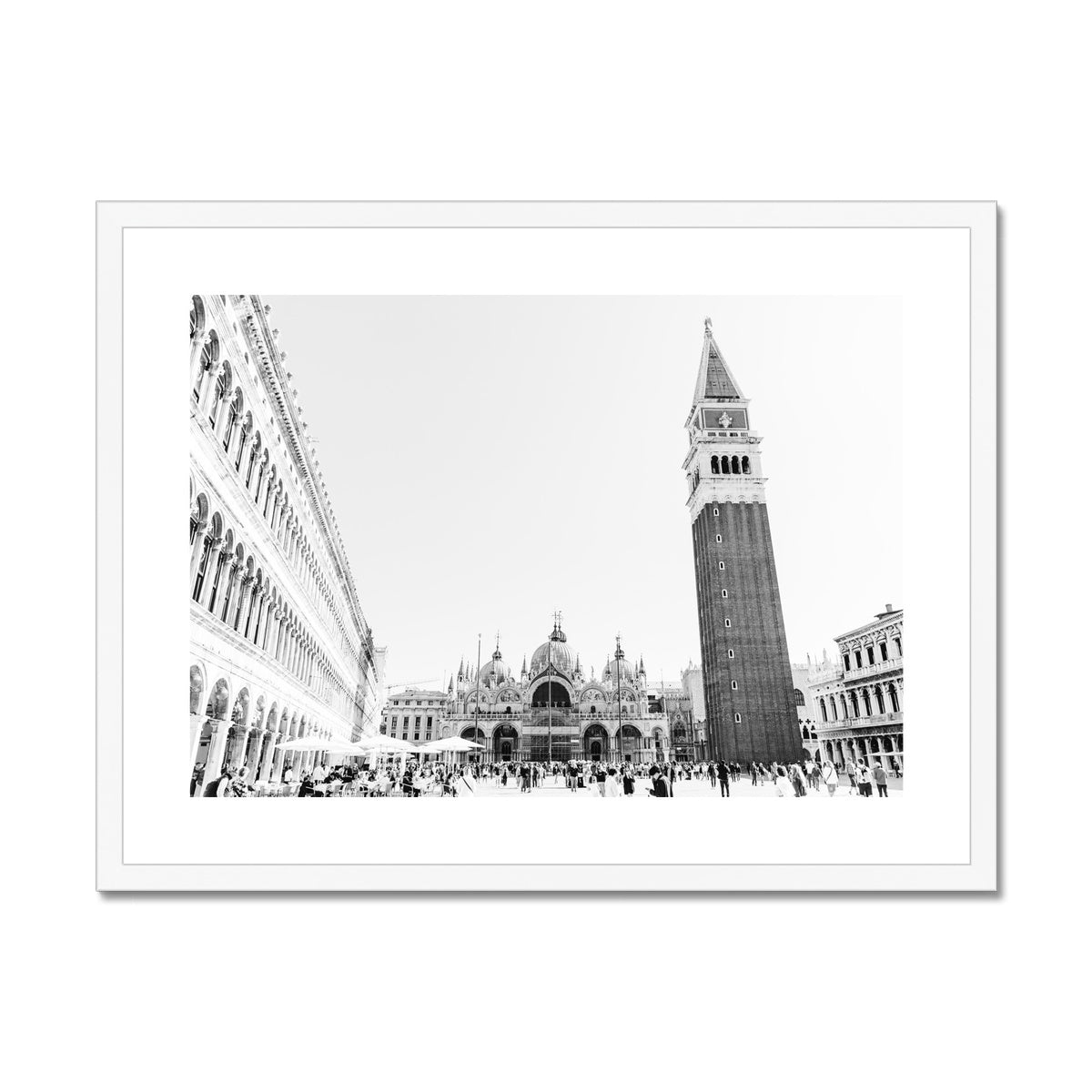 SAINT MARK'S SQUARE BW Framed & Mounted Print