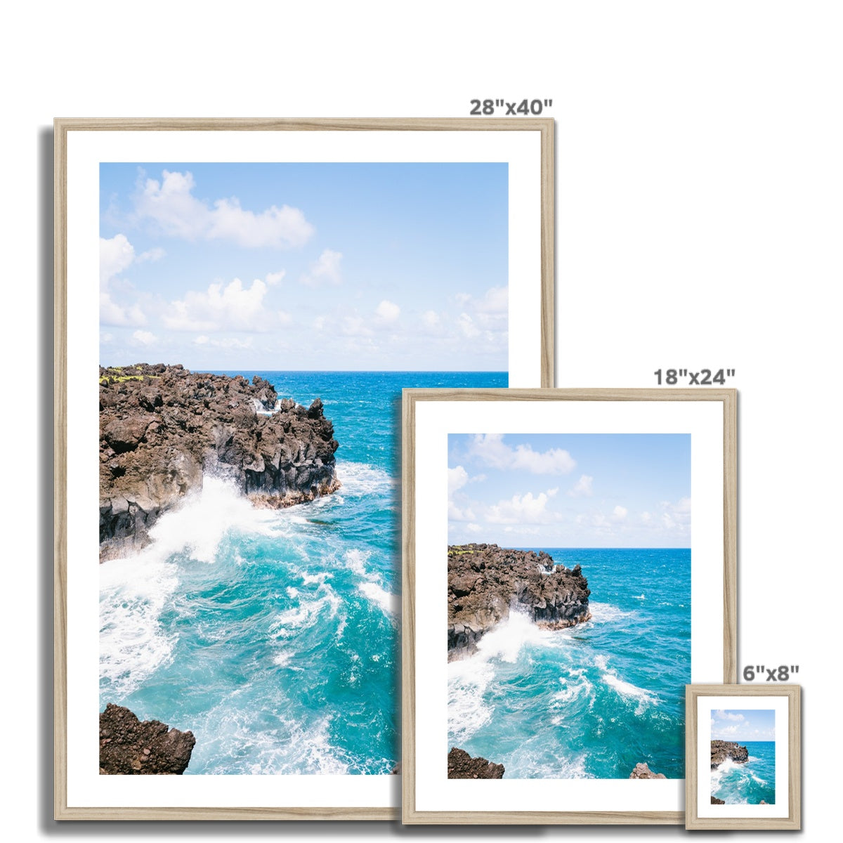 CRASHING WAVES Framed & Mounted Print