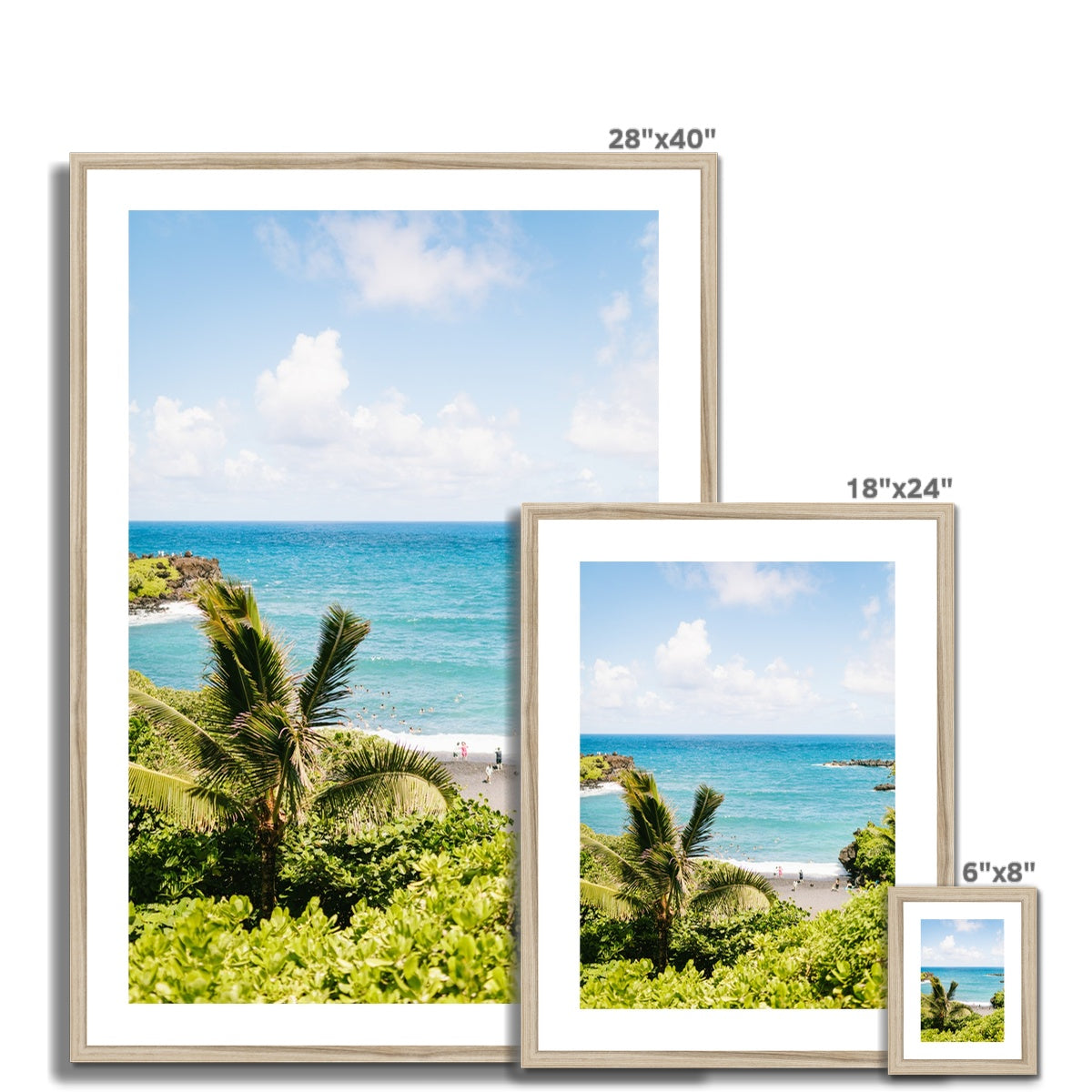 BLACK BEACH II Framed & Mounted Print