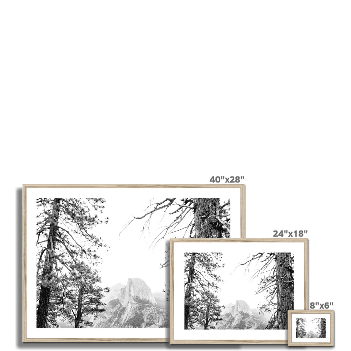 HALF DOME BW Framed & Mounted Print