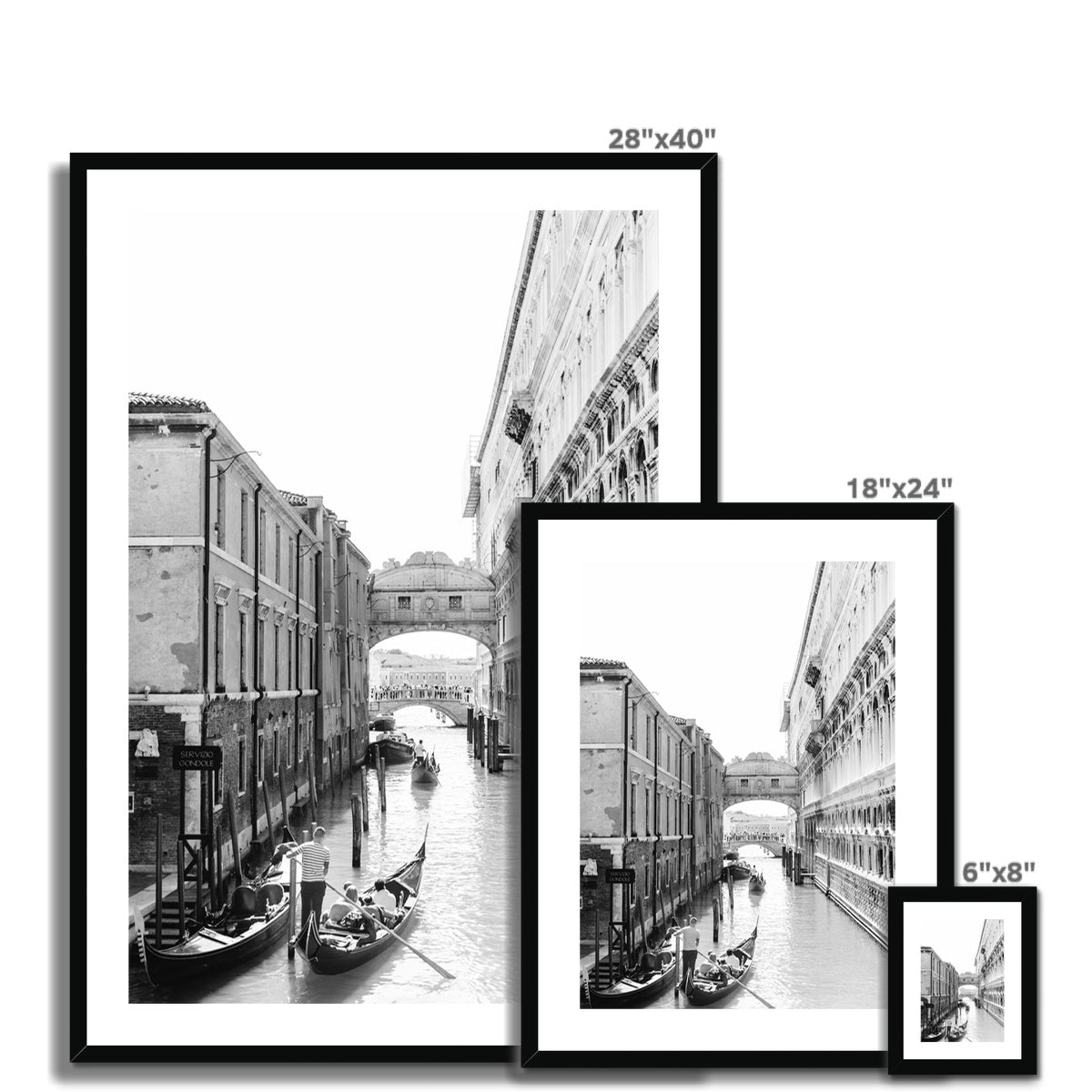 BRIDGE OF SIGHS II BW Framed & Mounted Print