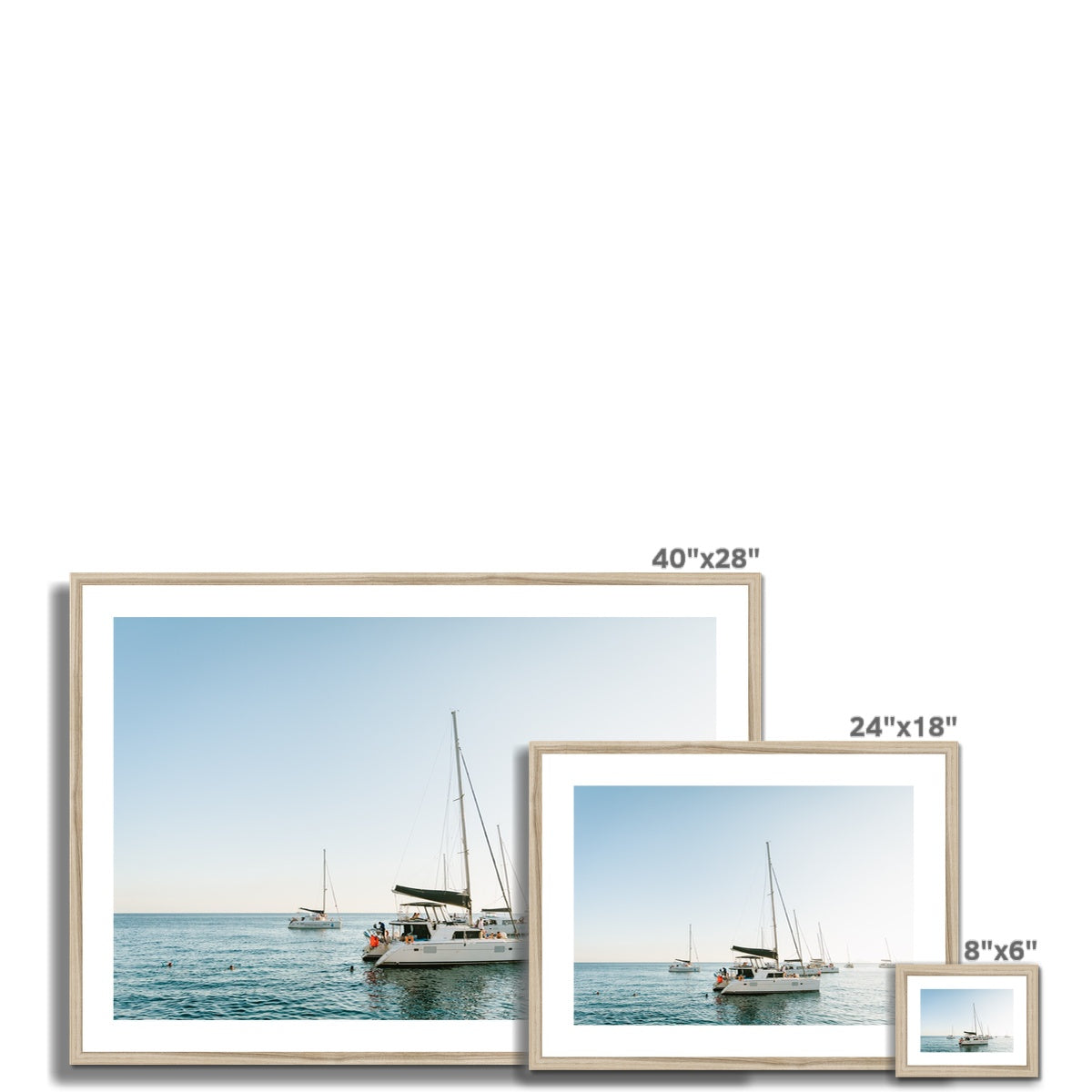 SANTORINI CATAMARAN Framed & Mounted Print