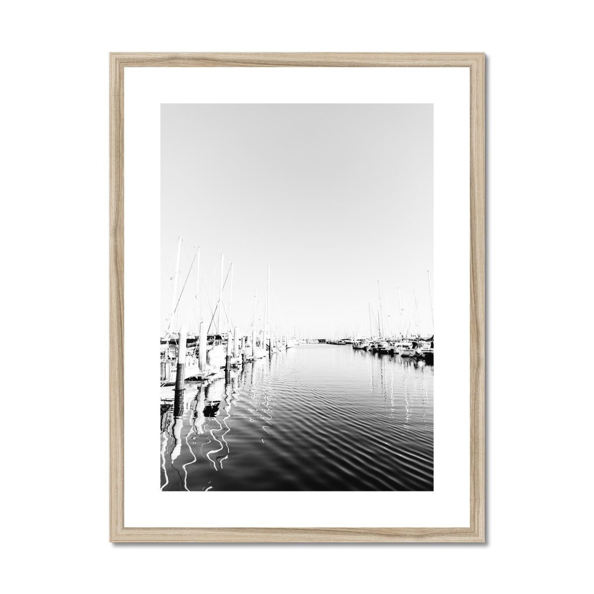 SANTA BARBARA MARINA II BW Framed & Mounted Print