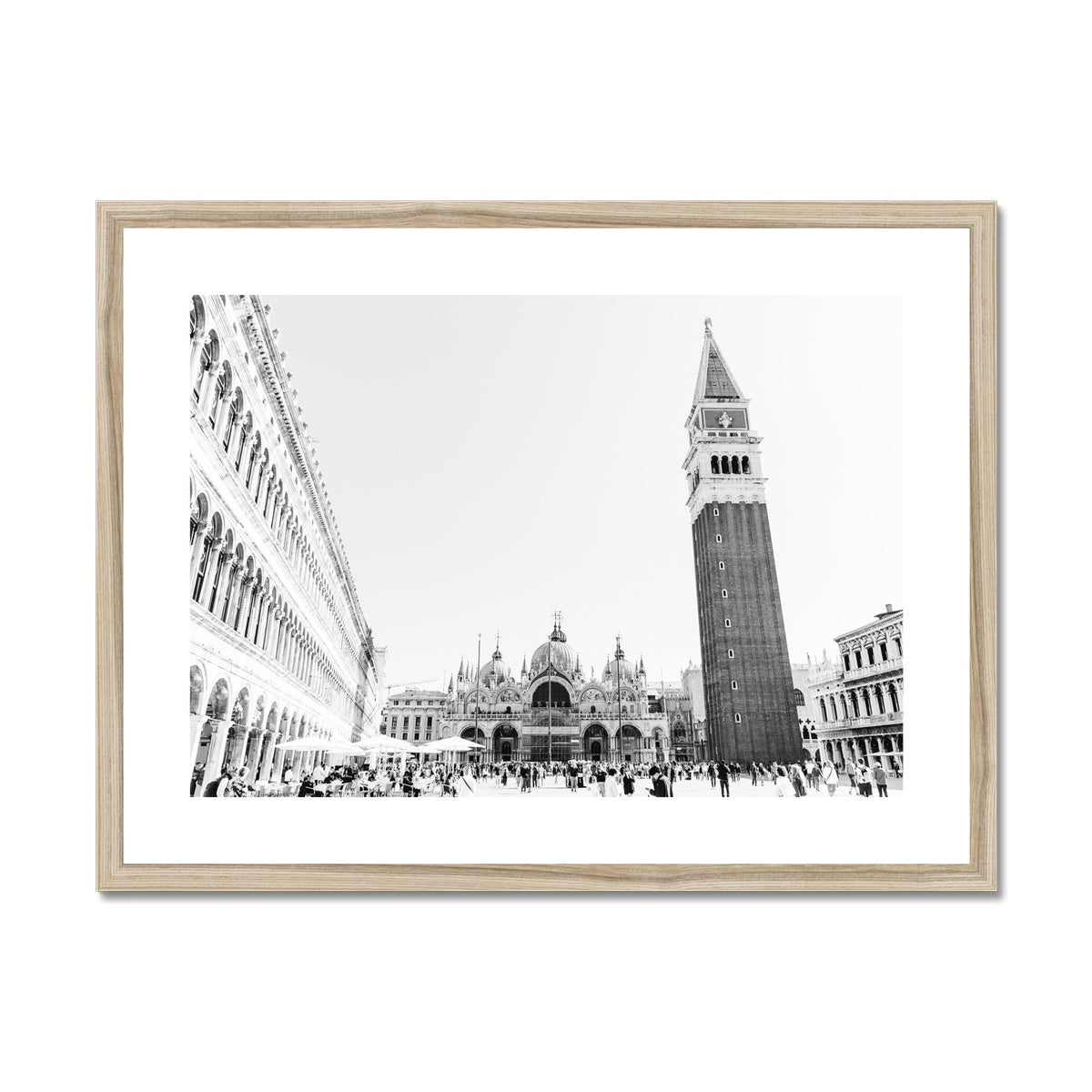 SAINT MARK'S SQUARE BW Framed & Mounted Print