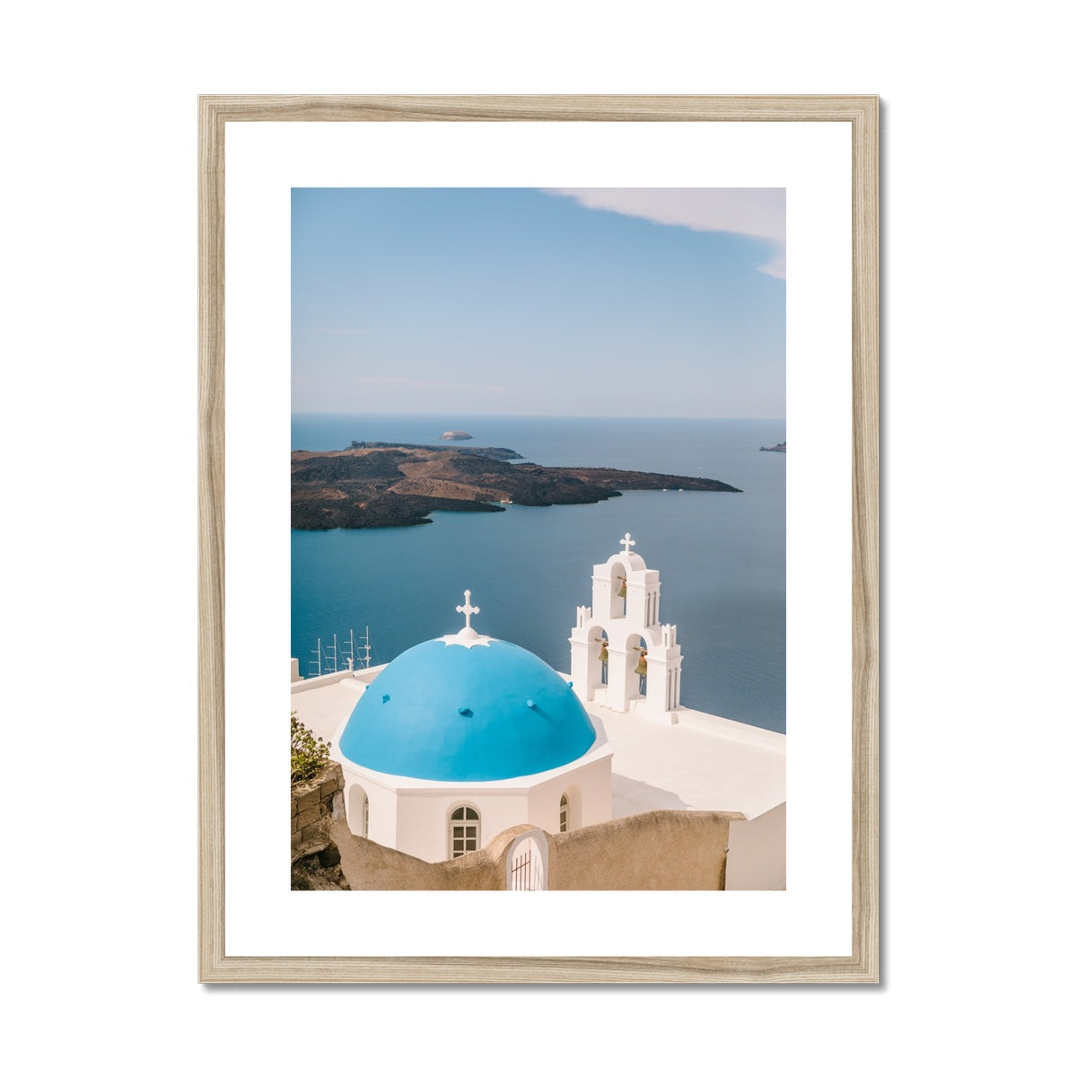 THREE BELLS SANTORINI Framed & Mounted Print