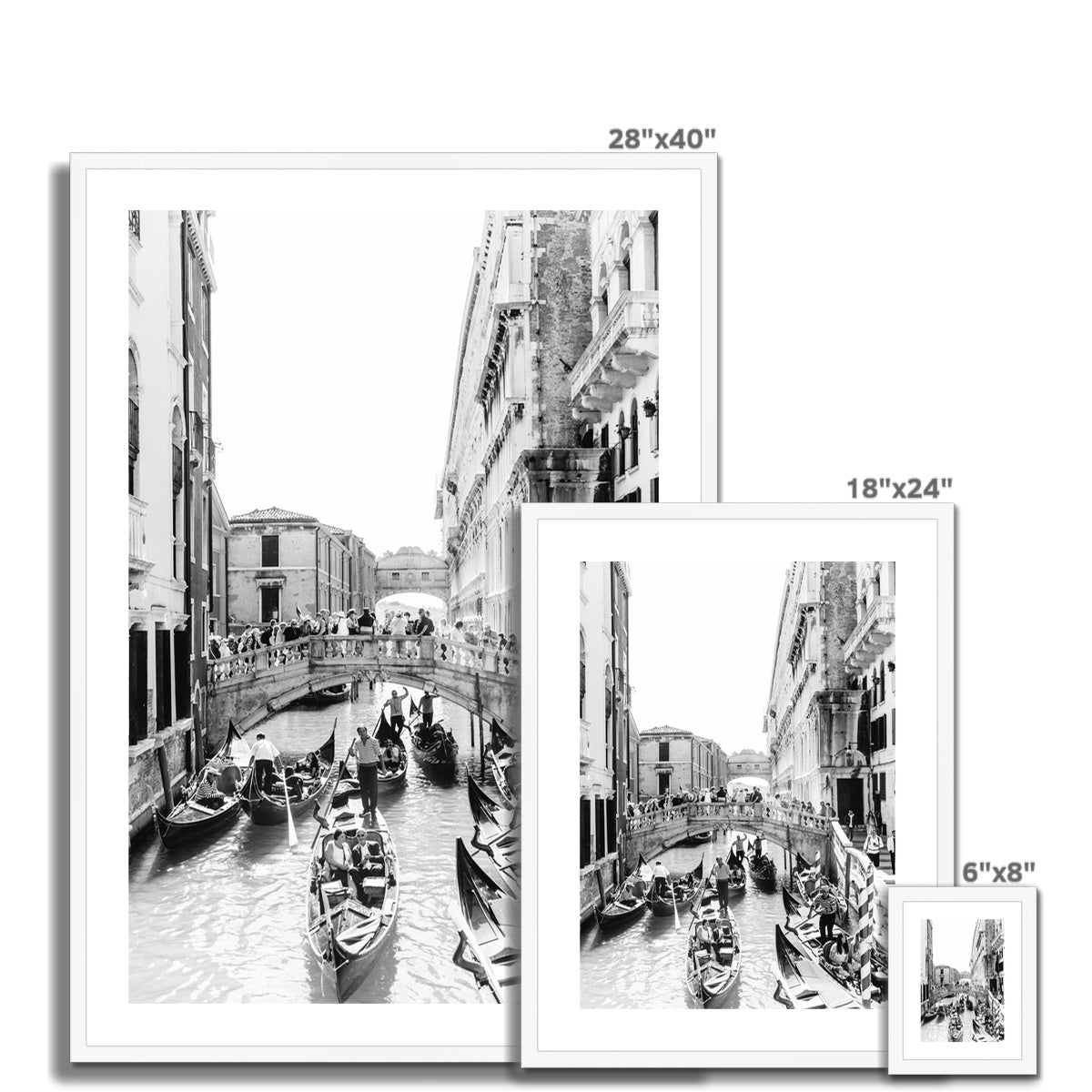BRIDGE OF SIGHS BW Framed & Mounted Print