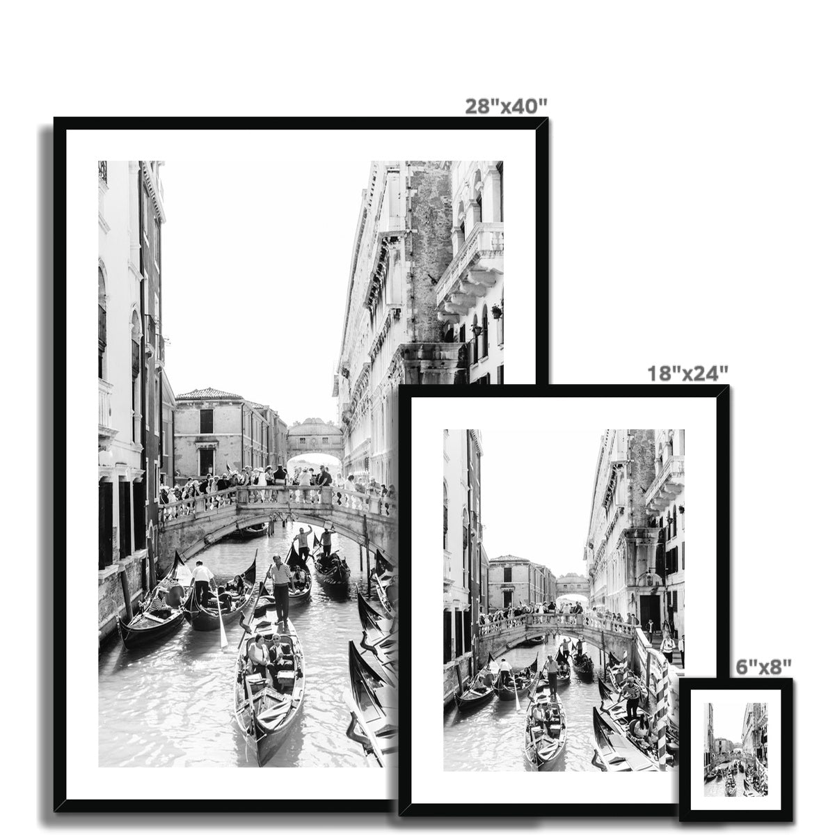 BRIDGE OF SIGHS BW Framed & Mounted Print