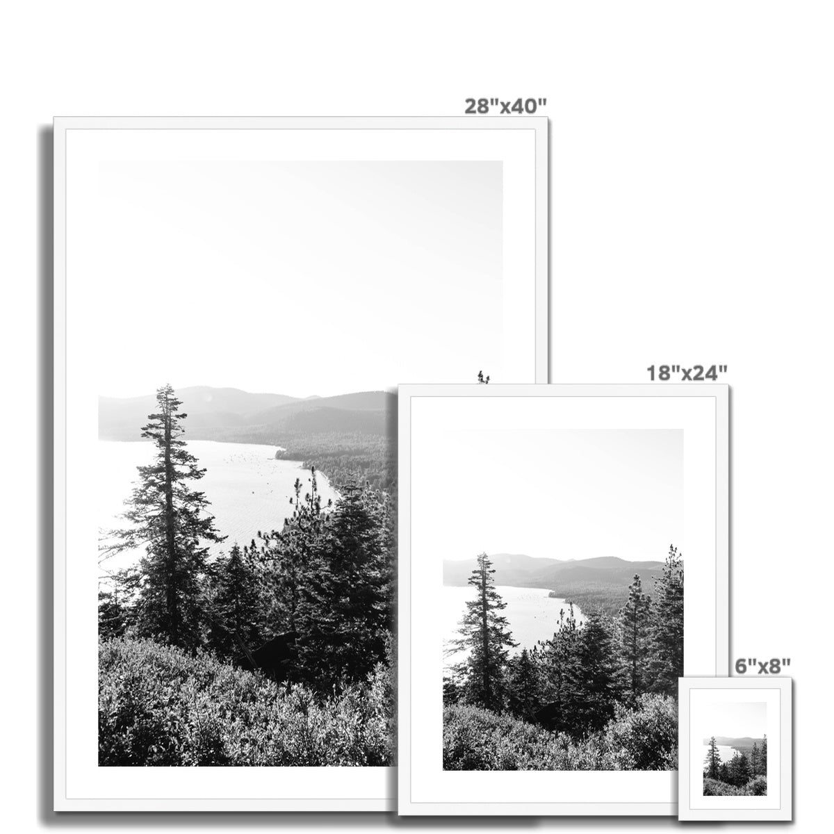 LAKE TAHOE BW Framed & Mounted Print