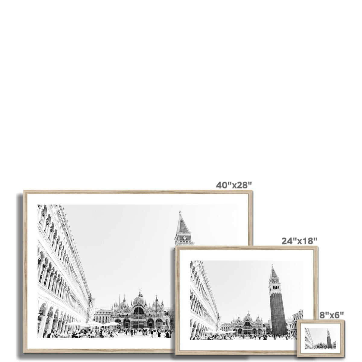 SAINT MARK'S SQUARE BW Framed & Mounted Print