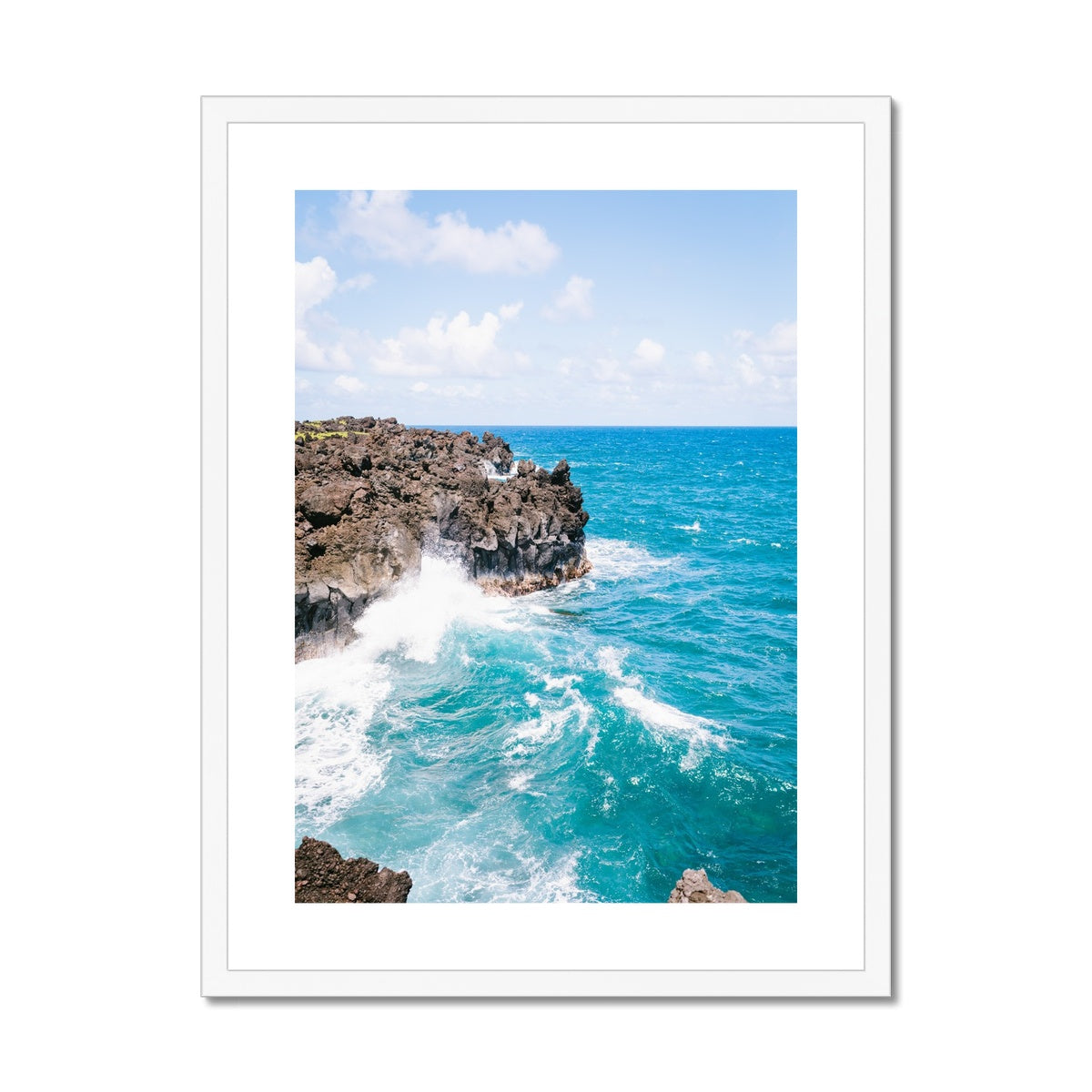 CRASHING WAVES Framed & Mounted Print