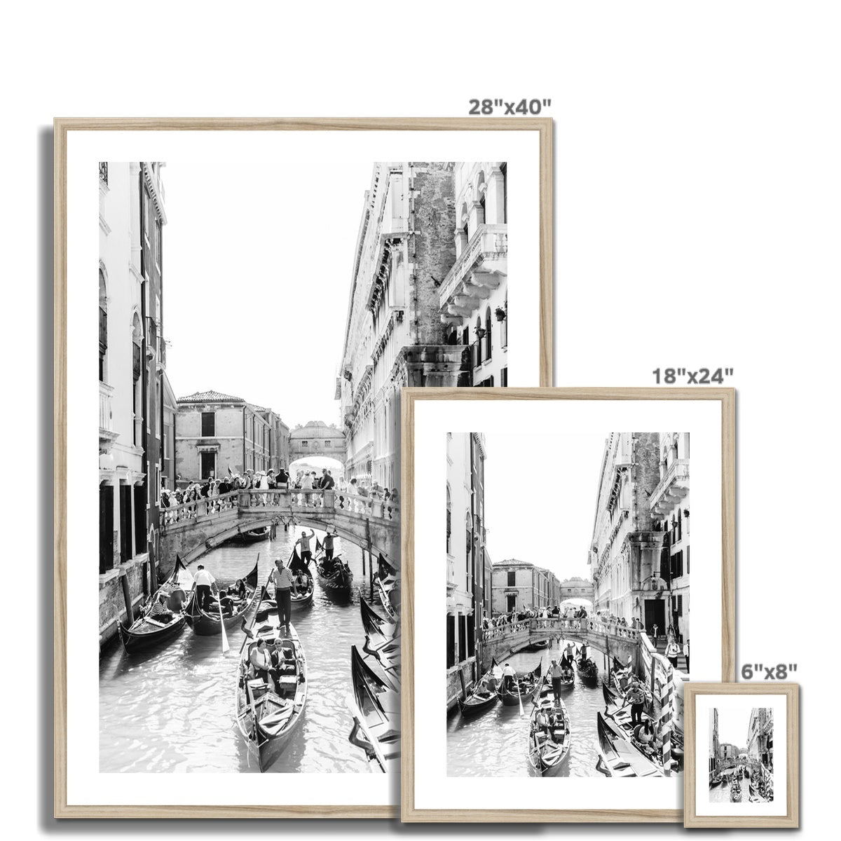 BRIDGE OF SIGHS BW Framed & Mounted Print