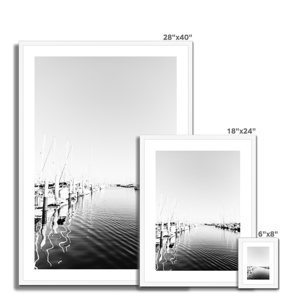 SANTA BARBARA MARINA II BW Framed & Mounted Print