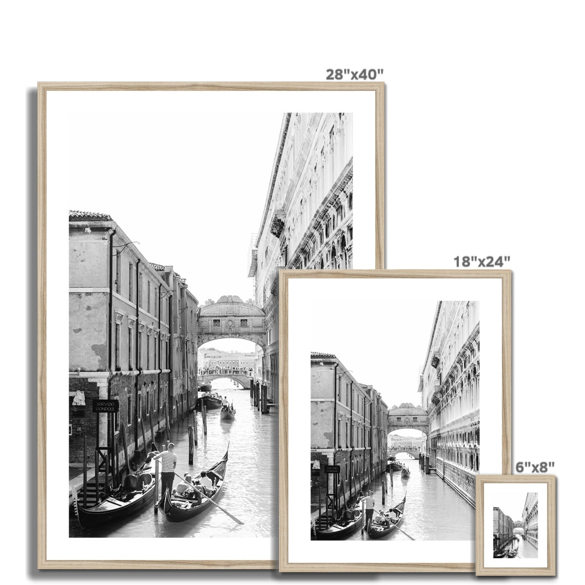 BRIDGE OF SIGHS II BW Framed & Mounted Print