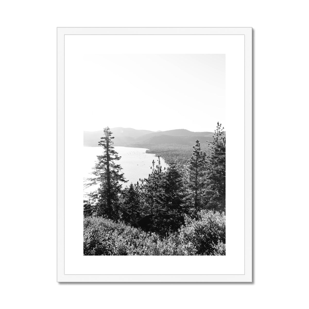 LAKE TAHOE BW Framed & Mounted Print