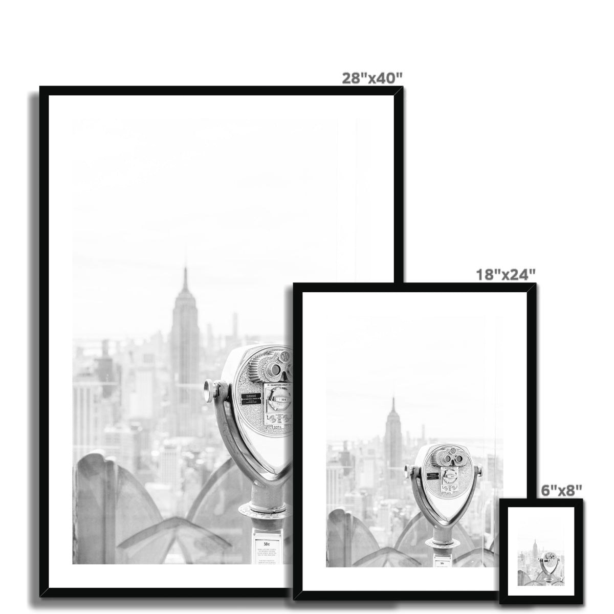 SIGHTSEEING NY BW Framed & Mounted Print
