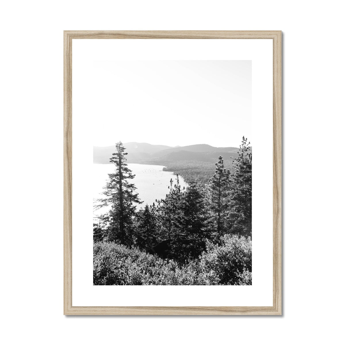 LAKE TAHOE BW Framed & Mounted Print