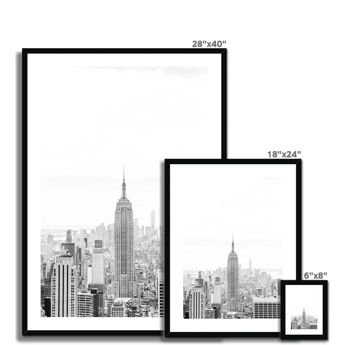 EMPIRE STATE BUILDING BW Framed & Mounted Print