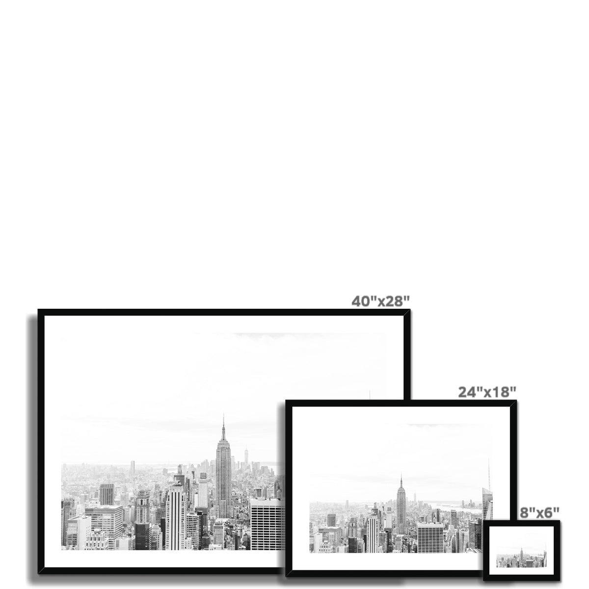 NEW YORK CITY BW Framed & Mounted Print